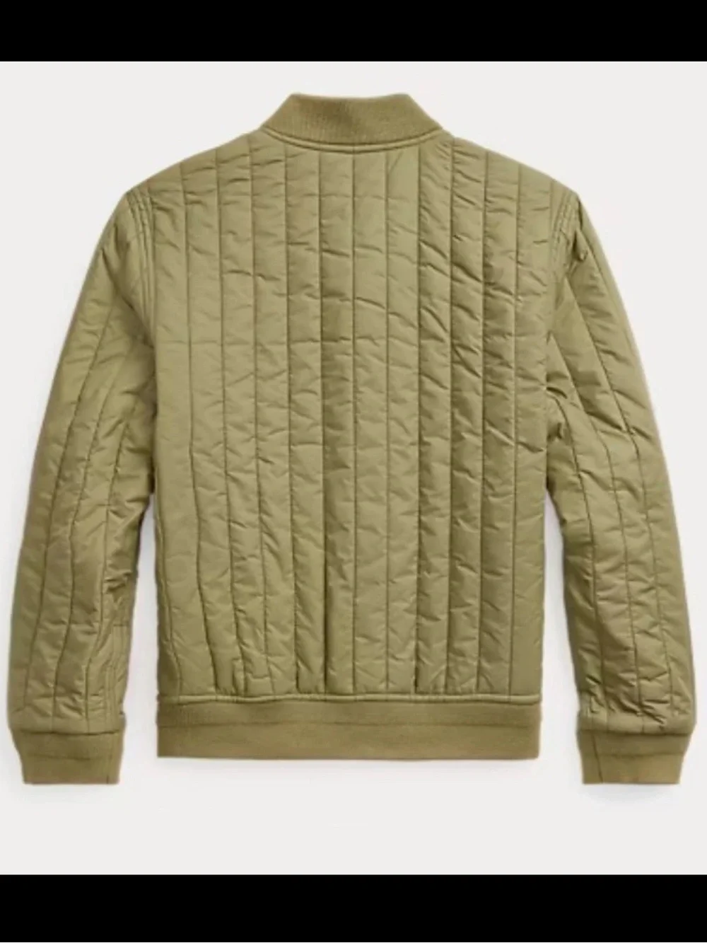 POLO Ralph Lauren Olive Green Water Repellent Baseball Jacket with Orange Pony 8